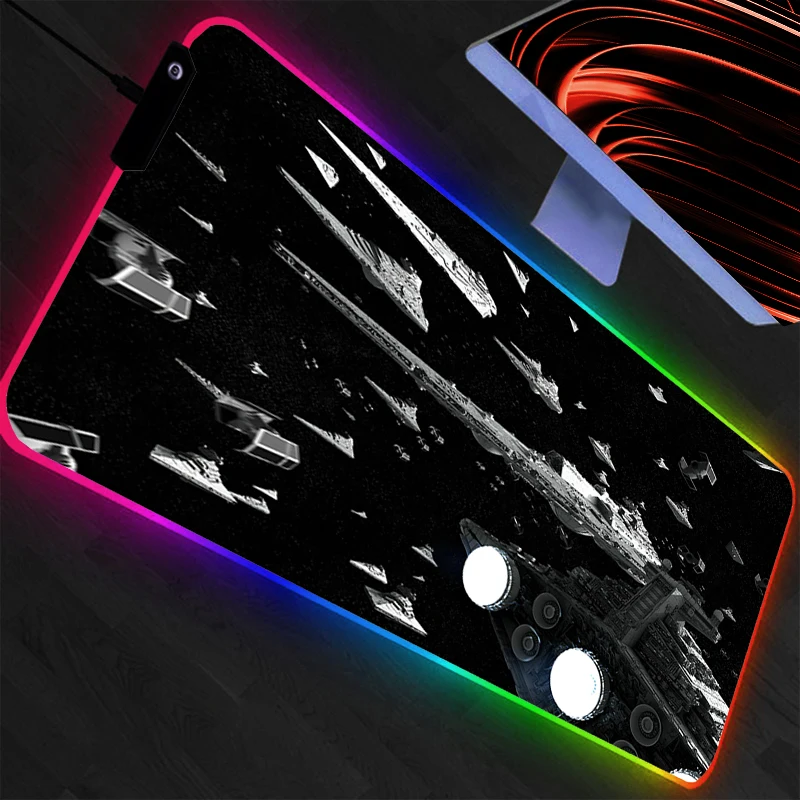 

RGB Mouse Pad Star Wars Game Rubber Backlight Pc Keyboard Laptop Computer Speed LED Desk Mat Gaming Acessories Mousepad