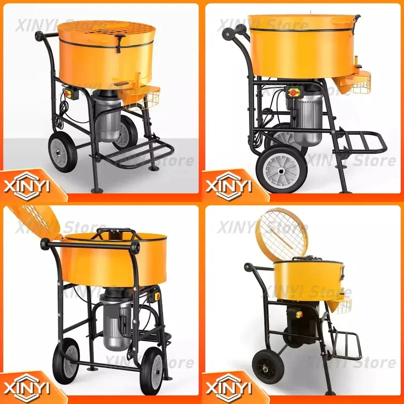 for 1500W Mortar Mixer Portable Mobile Forced Action Mixer 100L Feed Concrete Mixing 220V Construction Mixing Drum Customized