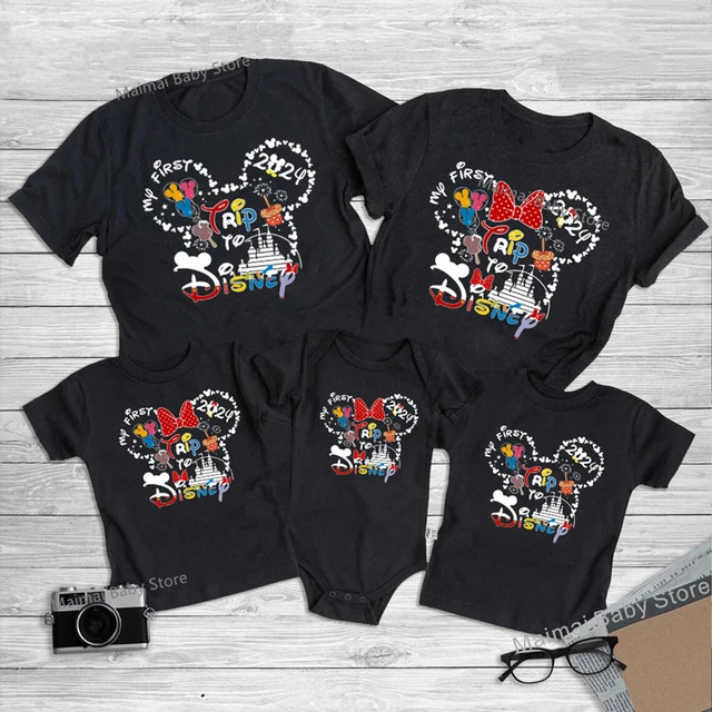 Mi primer viaje a Disney 2024 camisas familiares a juego Look familiar papa mama ninos camisetas Mickey Minnie Disneyland trajes de vacaciones AliExpress