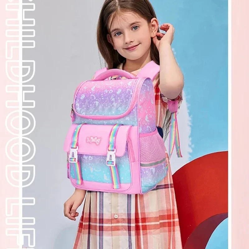 Cartable nœud papillon primaire avec pendentif lapin pour filles, sac à dos orthopédique pour enfants, sac d\'école étanche Kawaii, sac à dos de