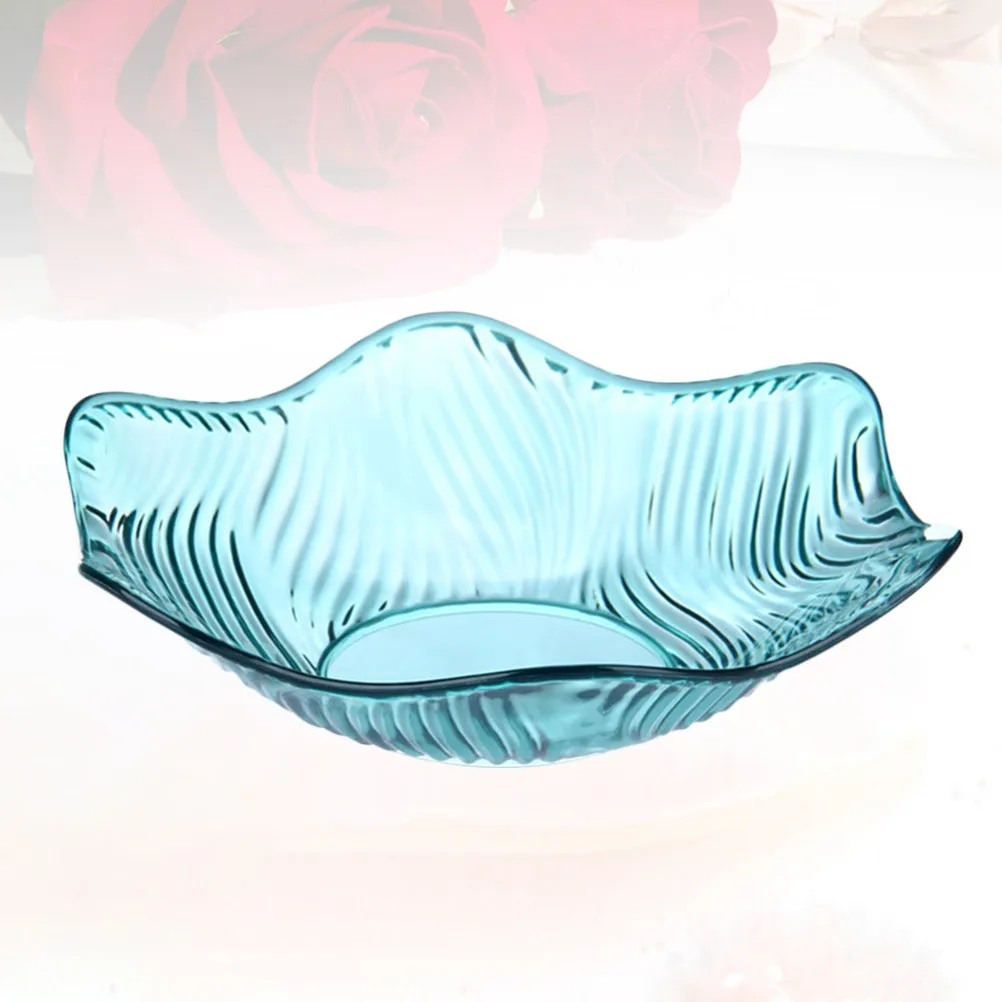 

Plastic Fruit Plate Cyan Honeycomb Design Snack Tray Candy Holder Salad Bowl for Fruits Vegetables Snacks