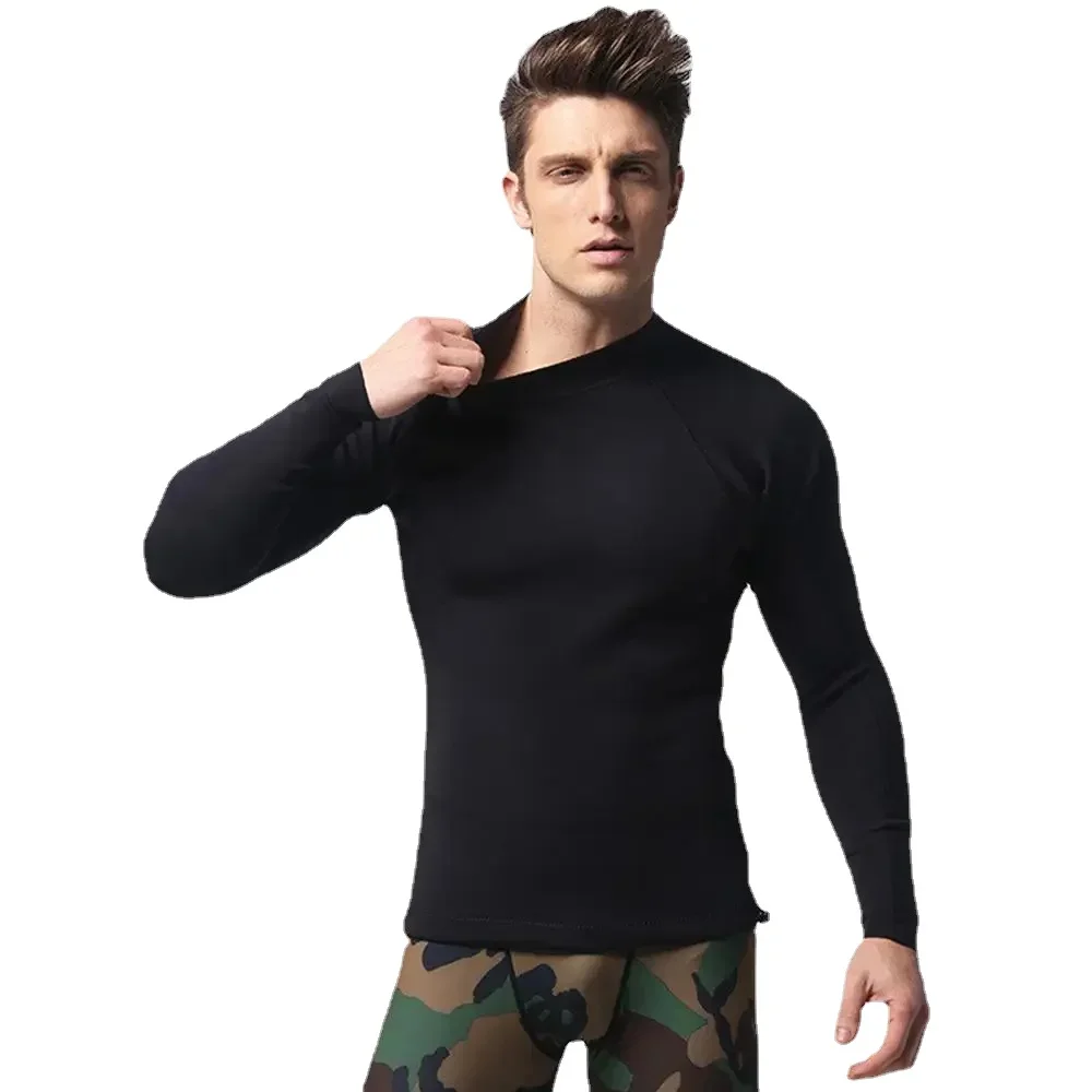 Men\'s Long Sleeve Neoprene Wetsuits Tank Top 1.5MM High Stretch Body Shaper Slim Fit Sportswear for Diving