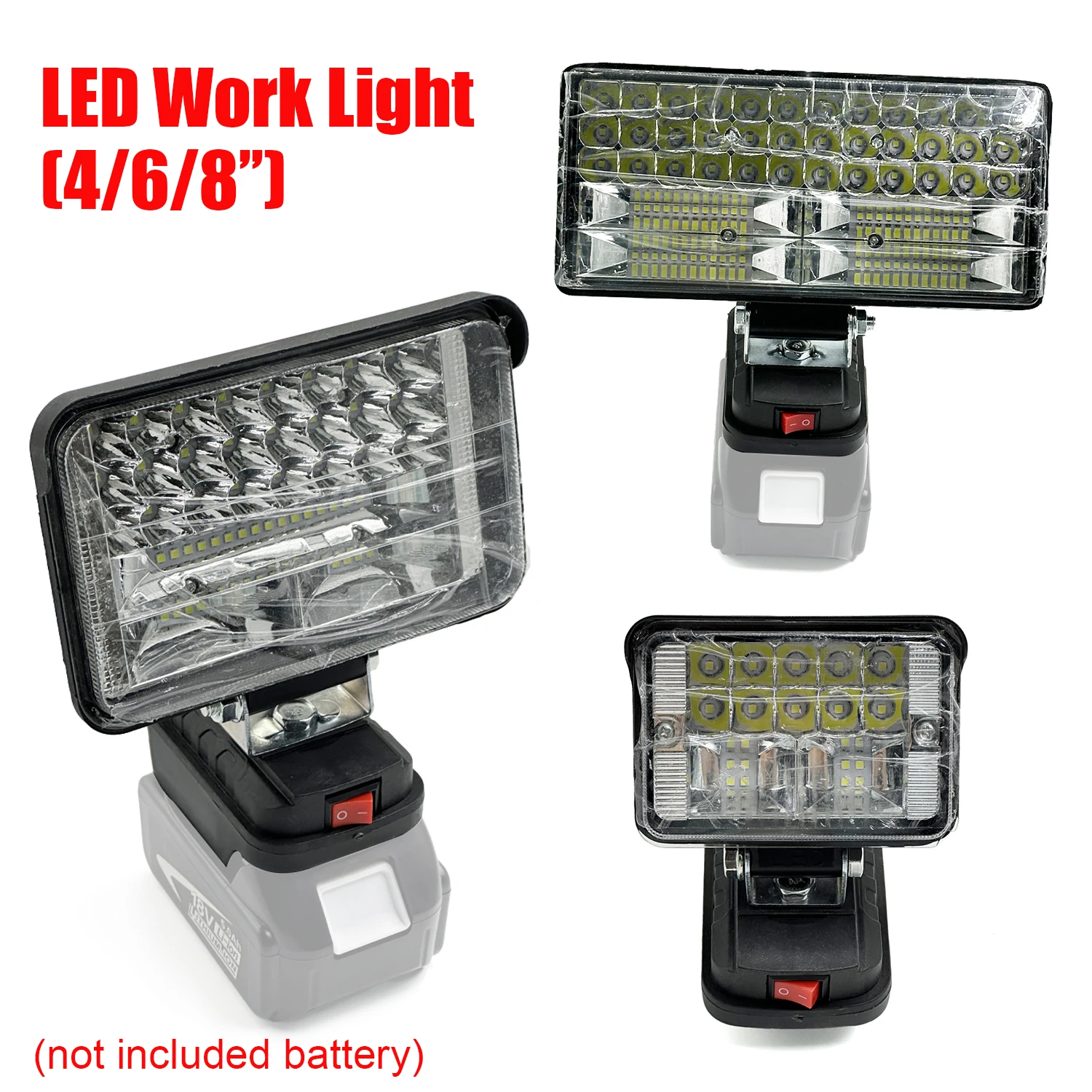 LED Work Light 4/6/8Inch For Makita 14.4V 18V Li-ion Battery Lamp Outdoor Flashlight Lantern Camping Emergency Light