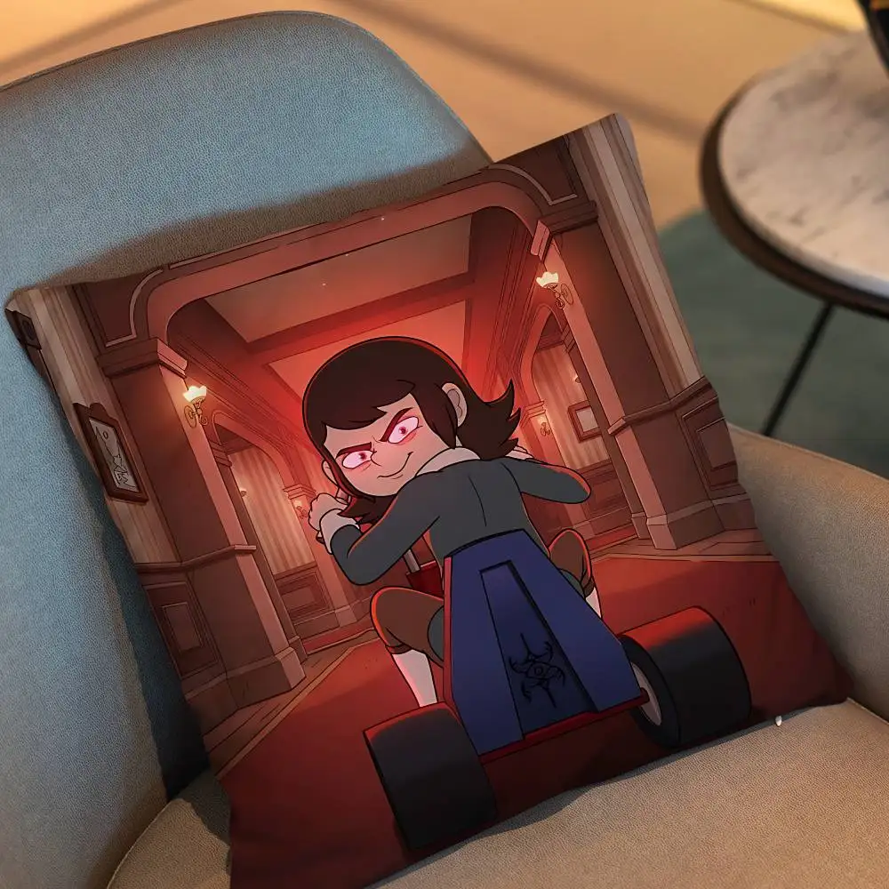 Horror comedy Abaddon Haunted Hotel Pillow Case Square Double-Sided Printing Short Plush Sofa Cushion Cover Bedroom Bedside