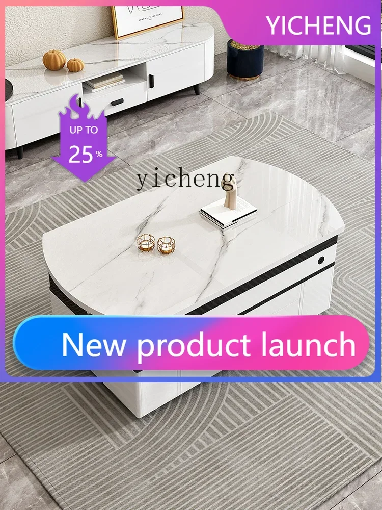 

LYY rock slab creative lift coffee table dining table simple living room household multi-functional folding telescopic furnitu