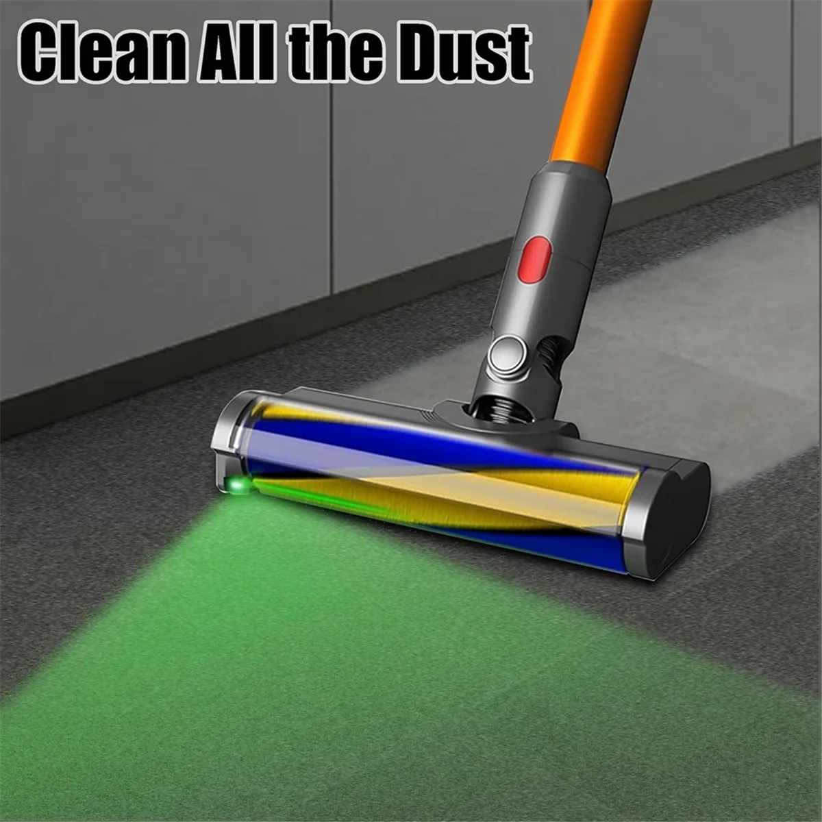 Головка щетки для Dyson V7 V8 V10 V11 V15, запасные части для головки щетки для паркетного пола с подсветкой для обнаружения пыли