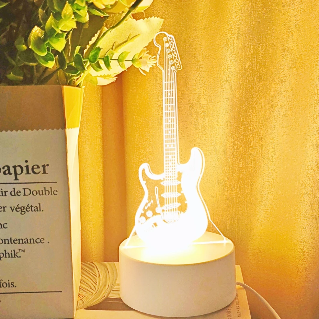 جيتار كهربائي مضيء، ضوء ليلي إبداعي، ديكور منزلي، ضوء غرفة المعيشة وغرفة النوم، هدية عيد الميلاد، ضوء ليلي للموسيقى #3