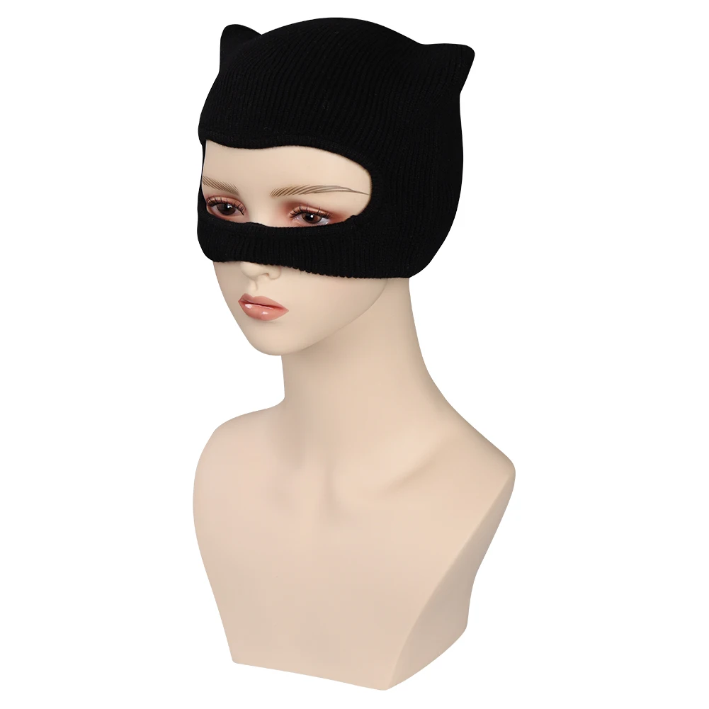 Selina Kyle Cospaly Mask Headwear Female Anti-hero Roleplay Knitted Mask Props Fantasy Costume Accessories Carnival Helmet