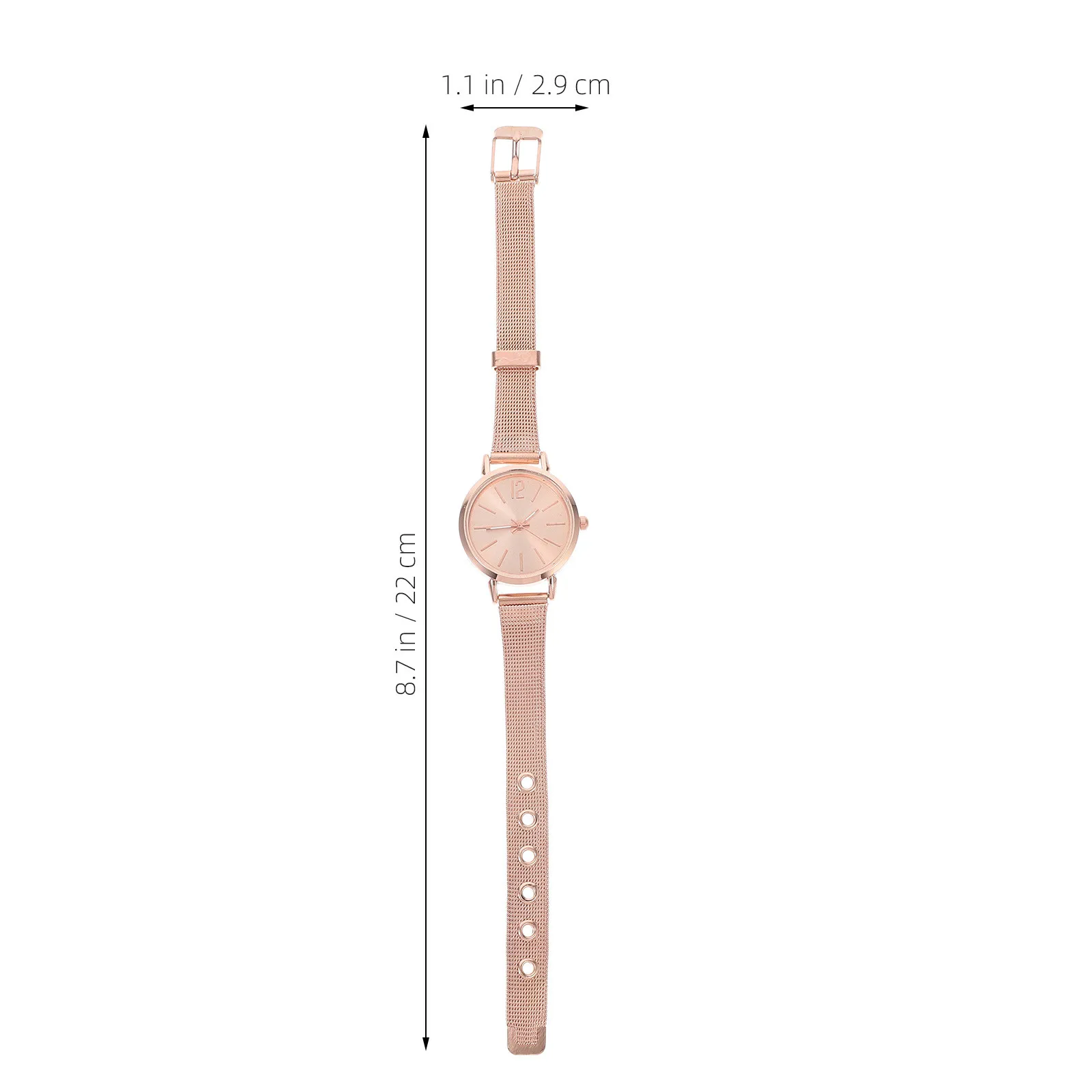 Elegant Rosy Gold Women Quartz Watch with Alloy Case Mesh Belt Fashion Wristwatch Ideal Gift for Mother Birthday Valentine