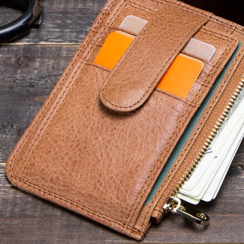 

British Style Fashion Leisure True Pickup Bag Card Cover Multi Functional Buckle Zipper Ultra Thin Small Wallets Purses Holders