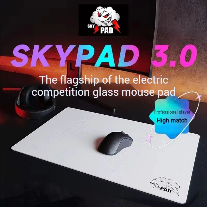 2025 Skypad 3.0 Cloud Glass  Esports Gaming Mouse Pad  Fps Gaming Csgo Smooth Surface Boost Gaming Performance Professional