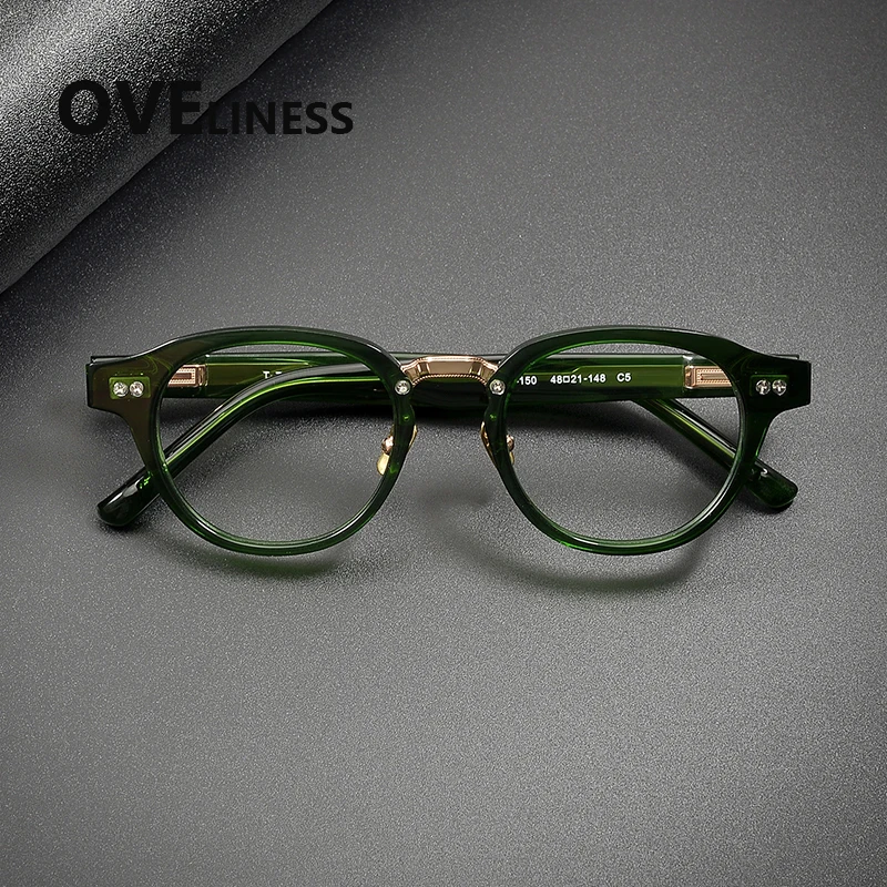 2026 Fashion Eyewear Vintage Acetate fiber Glasses frame women Round Eyeglasses Frames For Men Spectacles