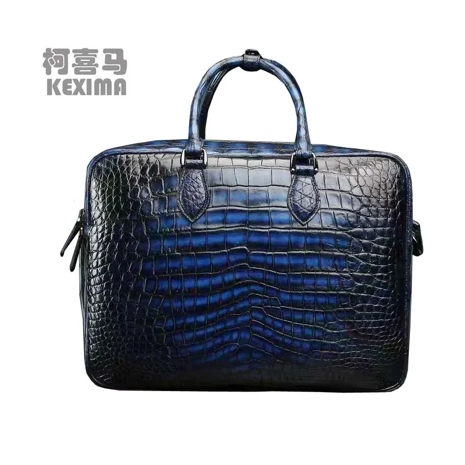 yingshang new arrival male handbag Travel business trip crocodile bag brush blue big size bag male briefcase