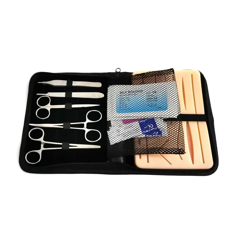 Suture Practice Kit Complete Set for Medical Students with Blue Tool Kit, Suture Training Silicone Pad Kit