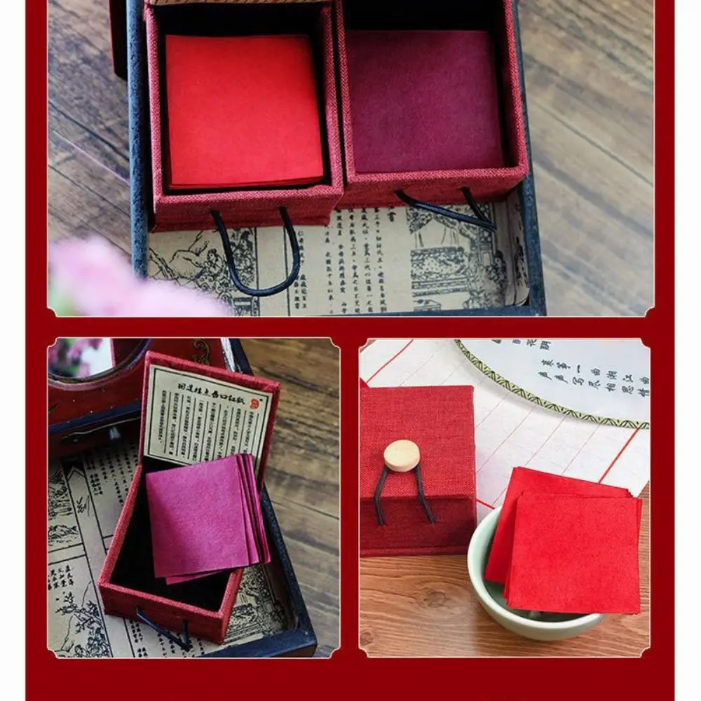 Papel de lápiz labial chino antiguo de larga duración, papel de brillo de labios clásico rojo, barras de labios de terciopelo impermeables tradicionales, papel para mujeres