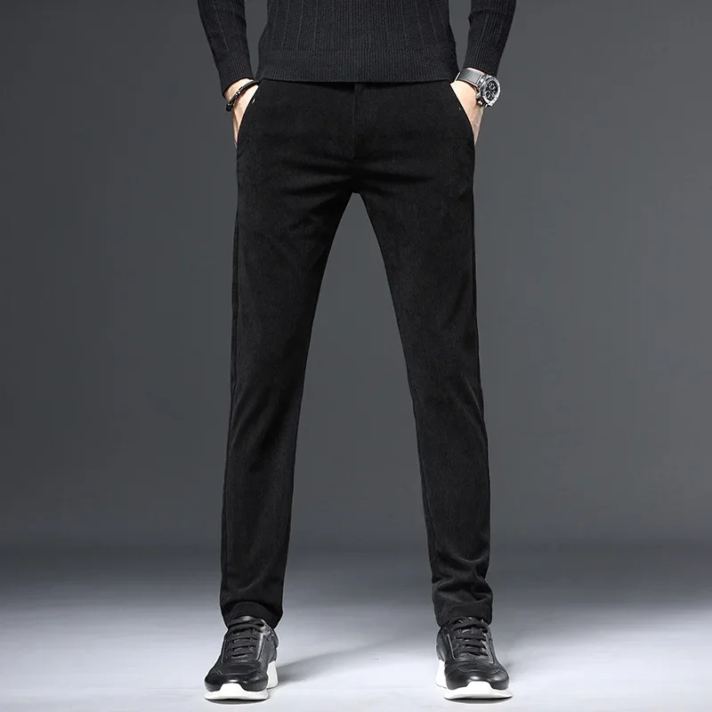 High-end Casual Pants Male Elastic Trend Slim Straight Spring Autumn Men's Casual Male Four Seasons Can Wear Adult Gentleman