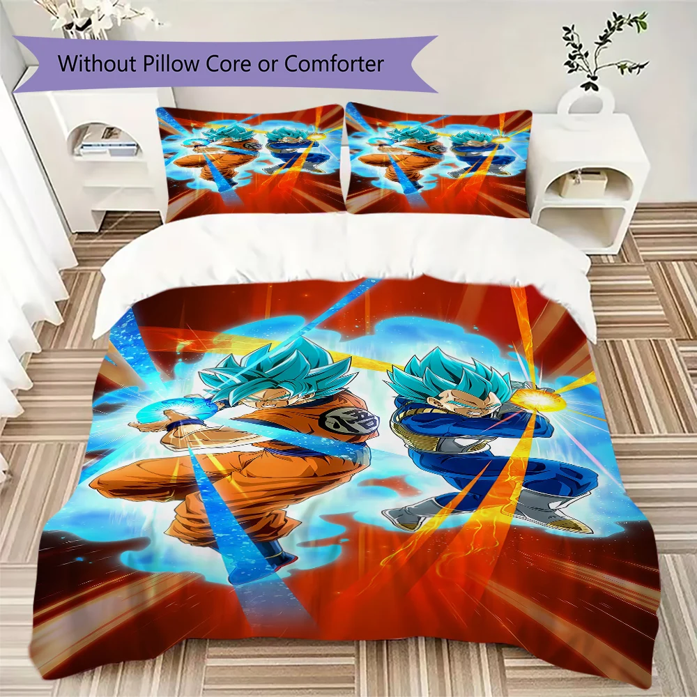 Dragon Ball Super 3pcs Bedding Set, Duvet Cover with 2 Pillowcases, Digital Printed, No Insert, Gift -HYQ5