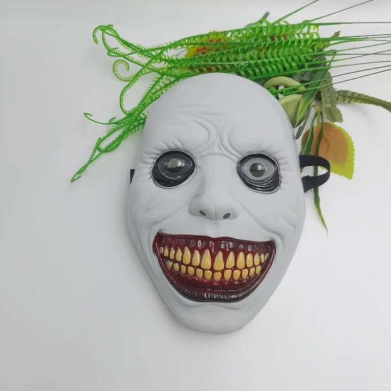Halloween Exorcist White Face Demon Mask Scary Cosplay Prop For Haunted House Escape Room Prank Party Dress Up