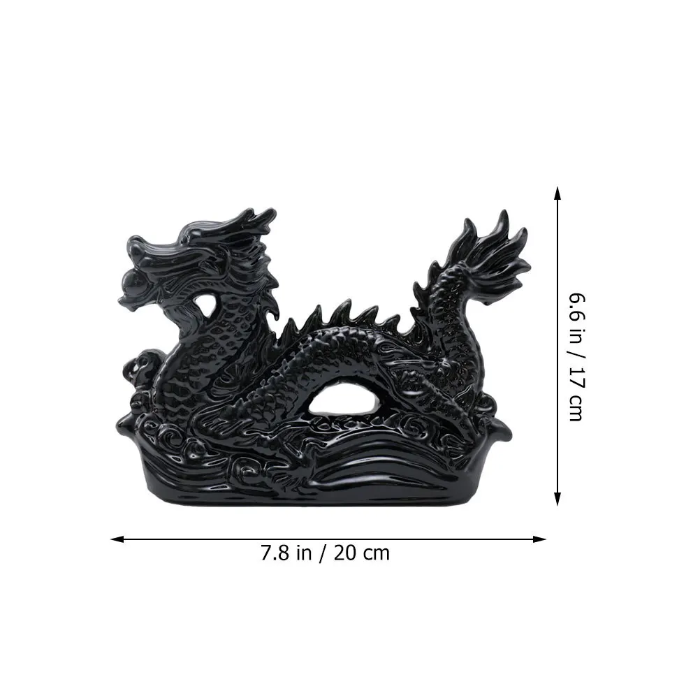 

Chic Ceramic Dragon Decor Compact Indoor Desktop Statue for Cabinet Shelf Display Elegant Craft Animal Ornament Home Office