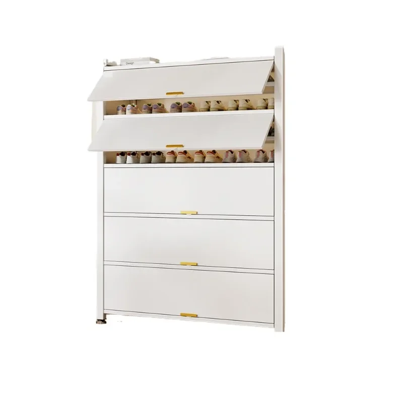 

Steel shoe cabinet at home door, dust-proof storage indoor home storage cabinet integrated