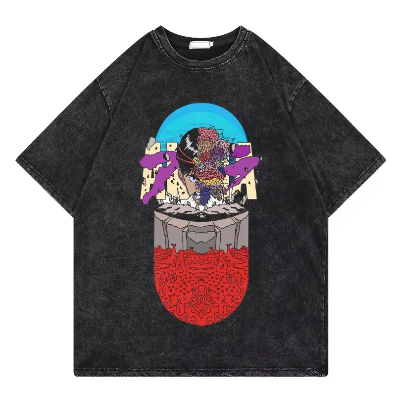 

Manga Akira Graphic Print T-shirt for Men's Women's Vintage Hip Hop Streetwear Summer Casual Unisex Couple T-Shirt Y2k Clothes