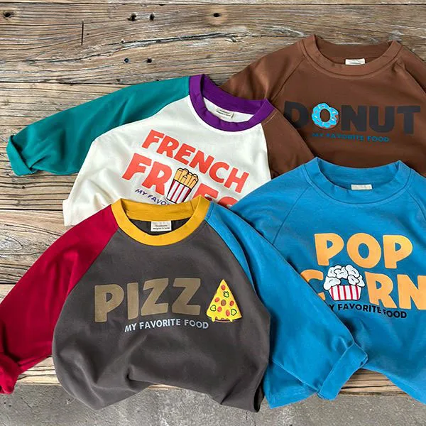 UNITIM Children Contrast T-shirt Design Cartoon Long Sleeve Baby Boys Tops Spring Autumn Pure Cotton Bottoming Shirt Trendy
