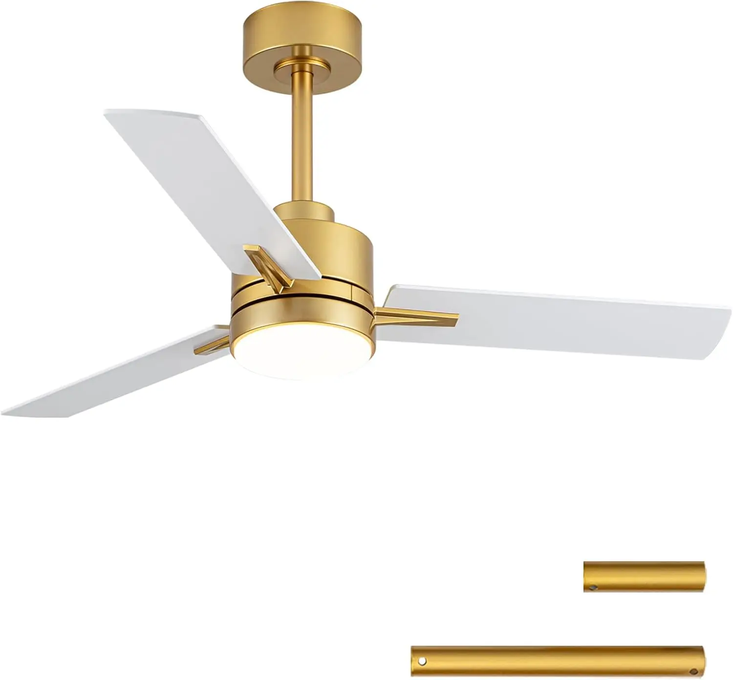 

42'' Ceiling Fan with Lights and Remote, Low Profile Modern Ceiling Fan Gold, 6 Speed, Reversible, 3000k-6000k LED, Quiet DC Mot