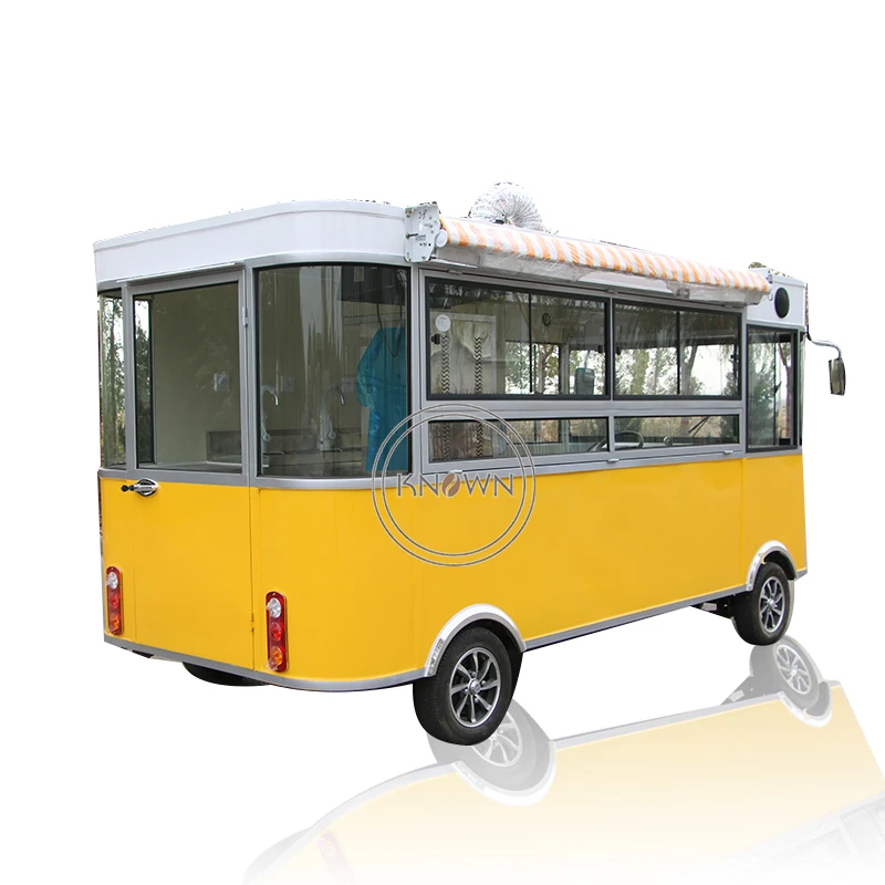 Caminhão de comida móvel de rua elétrica cozinha móvel ônibus moderno quiosque de venda de comida rápida bolha chá sorvete carrinho de café para venda