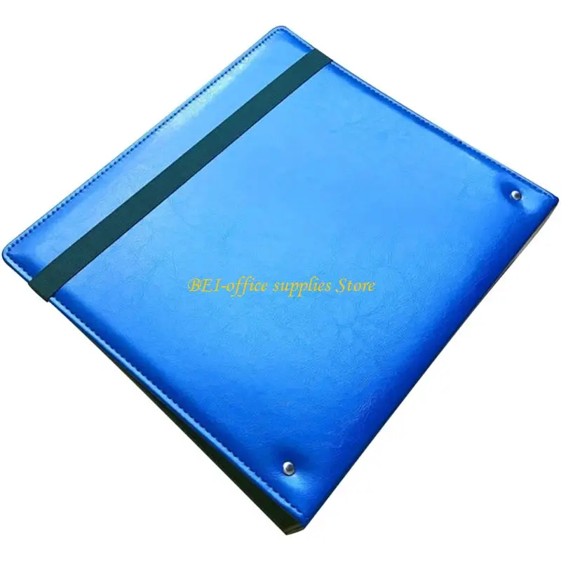 

A9LC 3 Rings Binder File Holder Clipboard File Folder Leather Folder Office Supplies