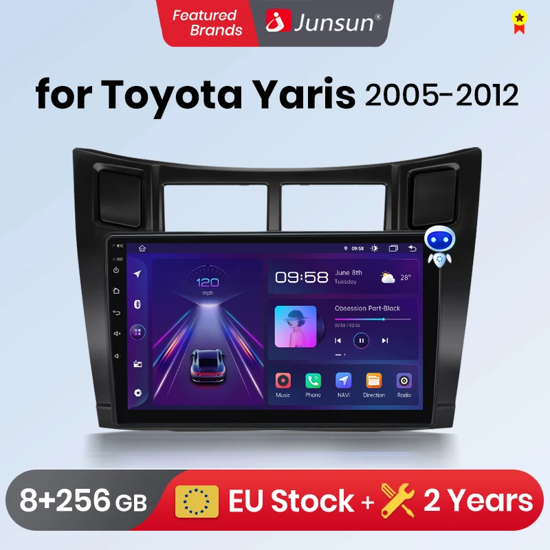 Junsun V1 Plus For Toyota Yaris 2005 - 2012 Car Radio wireless CarPlay Android Auto car intelligent systems No 2 din 2din DVD