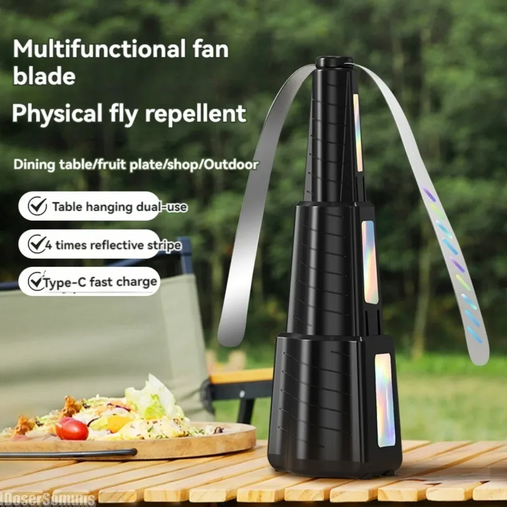 

Outdoor LED Table Lamps Fan Leaf Mosquito Repeller Fly Trap Zapper Insect Killer Bugs Away From Food Pest Repellent Table Fan