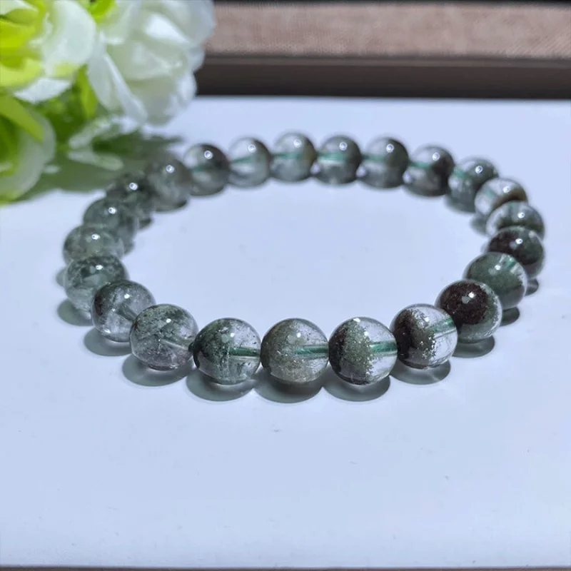 Jewelry Cornucopia Brazil Green Phantom Quartz Crystal Men's and Women's Fashion Bracelet Factory Wholesale