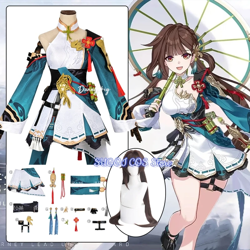 Game Honkai Impact 3rd Li SuShang 코스프레 Costume Ancient Short Hanfu Women's Dresses S-2XL Anime Outfits Wig Suits Role-playing