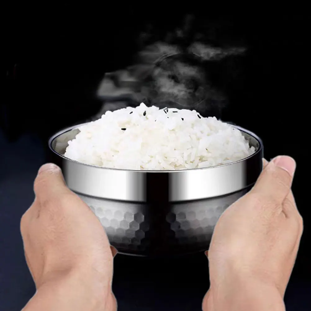 

4Pcs Stainless Steel Salad Soup Bowls Sturdy Rustproof Bowls for Daily Family Party Food Holder Stainless Steel Bowl
