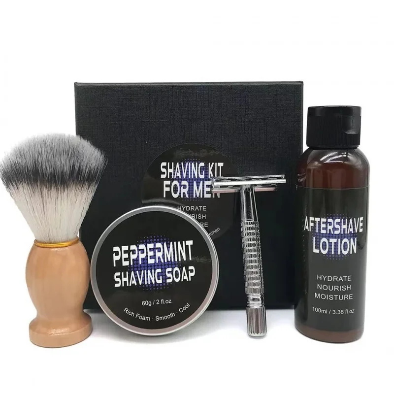 Men's Shaving Set Shaving Cream Shaving Brush Aftershave Lotion Facial Beard Care Suit