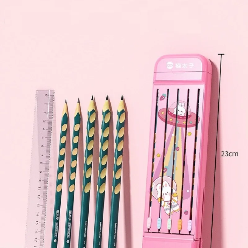 Trousse à Crayons Spatiale avec Glissière, Ensemble de Papeterie Esthétique, pour l'École, pour Adolescent Fille et Garçon, Sac à Stylos Poudres, Document, Boîte Cadeau