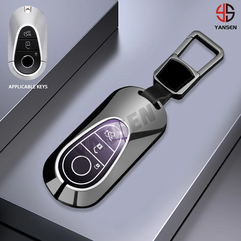 

For Mercedes Benz C S GLC EQE EQS 300 350 450 500 560 580 AMG 2025 Keychain Keyring Key Case Cover