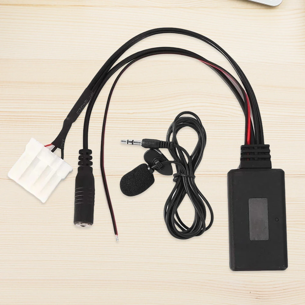 Audio Adapter Cord 5-12V Car Bluetooth-Compatible AUX Adapter Bluetooth-Compatible with Microphone for Mazda RX8 2006
