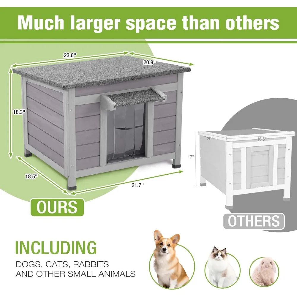 Refugio para gatos con aislamiento resistente a la intemperie para exteriores con forro térmico integral para máxima comodidad y protección