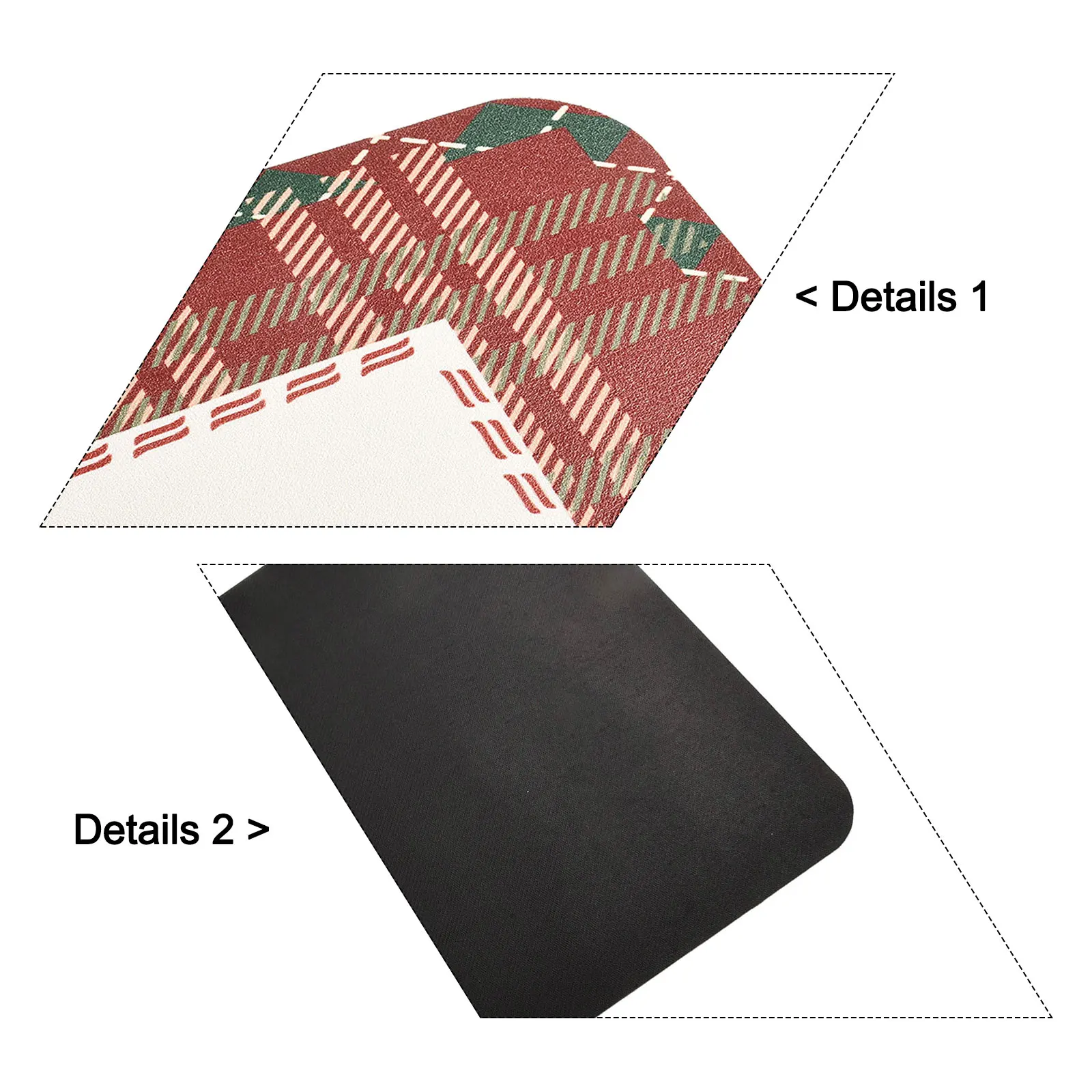 Coffee Making Christmas Decor Waterproof Backing Coffee Machine Mat 24x16inch Stain Resistant Strong Absorbency Dish Rack Mat