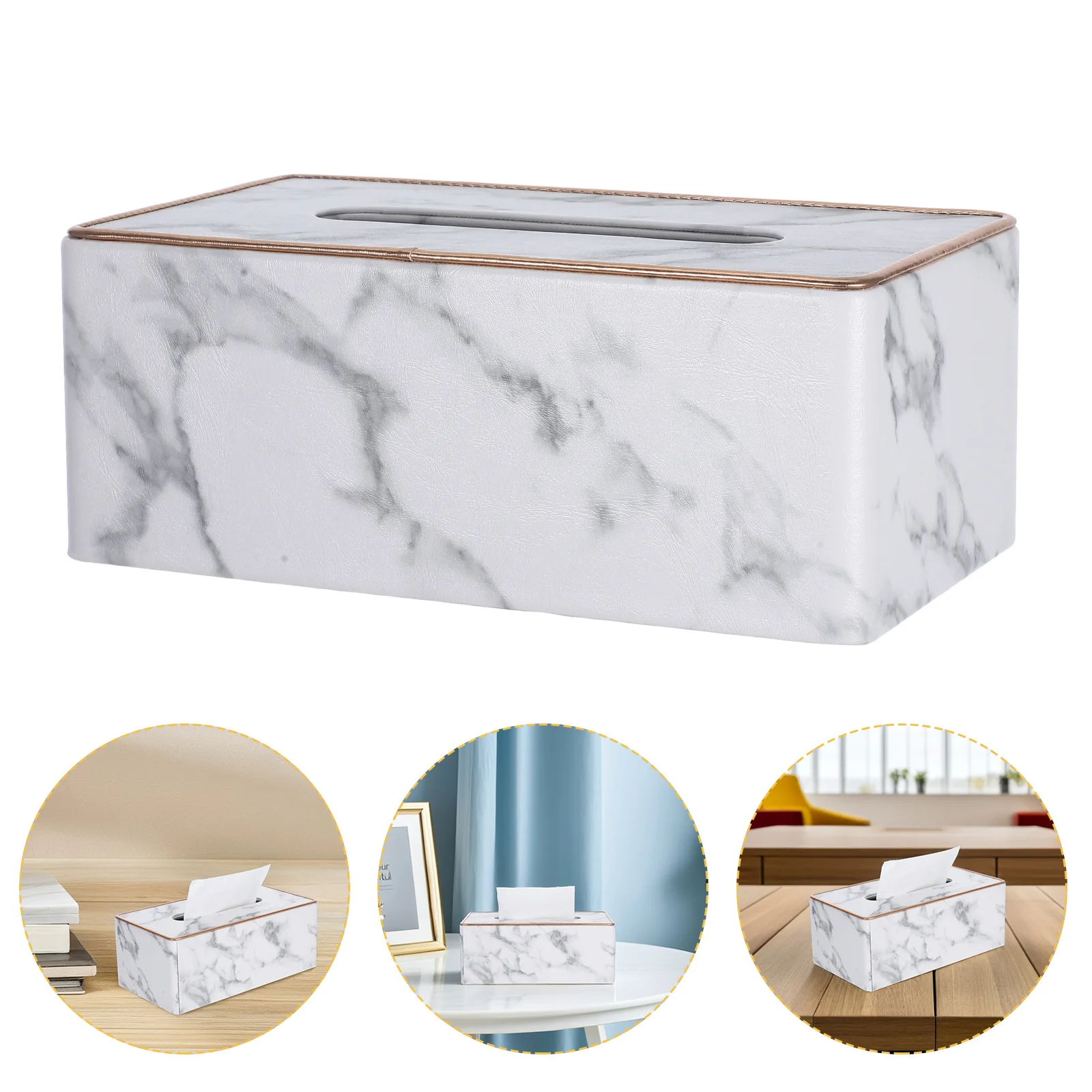 

Stylish Gold Marble Tissue Holder Compact Spacesaving Design Suitable Home Office Restaurant Various Settings Tissue Box for Car