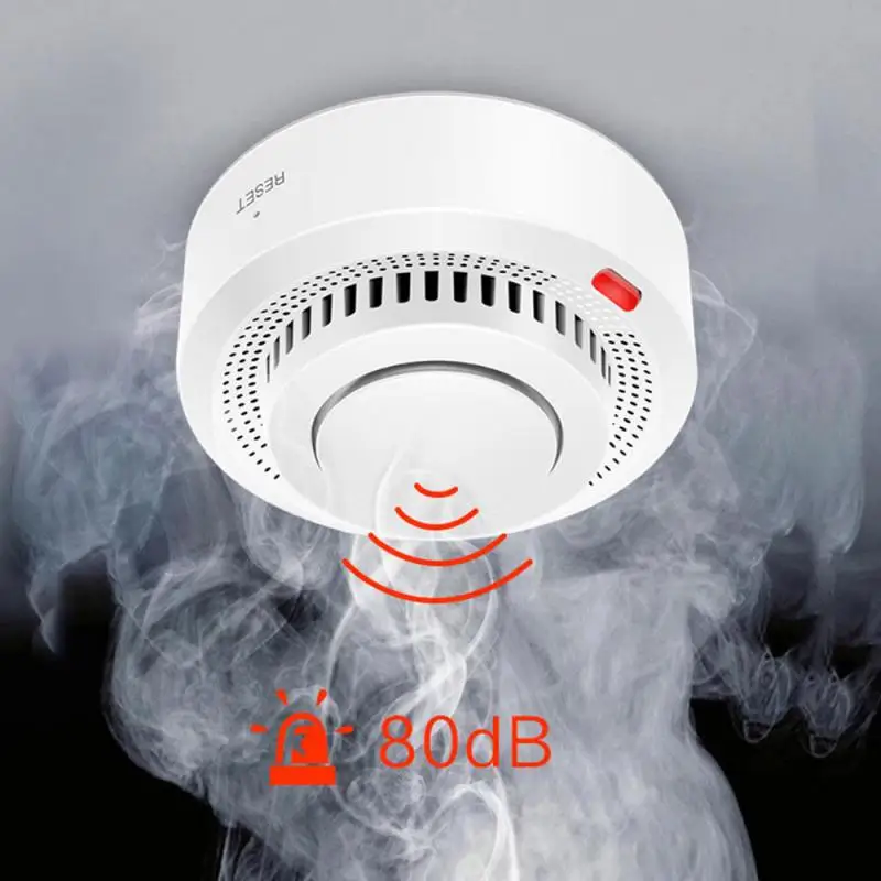 Smoke Detector 80dB Loud Volume Intelligent WiFi Smoke Alarm Smoke Detection Sensor APP Remote Control Detector Sensor