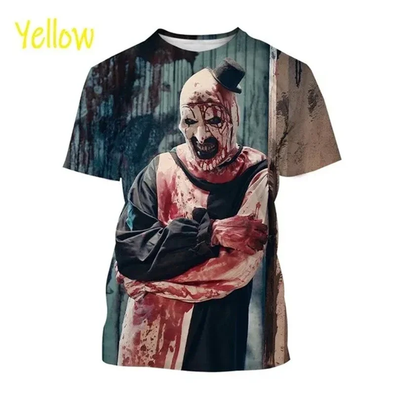 

Horror Movie Terrifier 2 Graphic T Shirts for Men Clothing 3D Printing Thriller Halloween T-Shirt Funny Short Sleeve Cool Tshirt