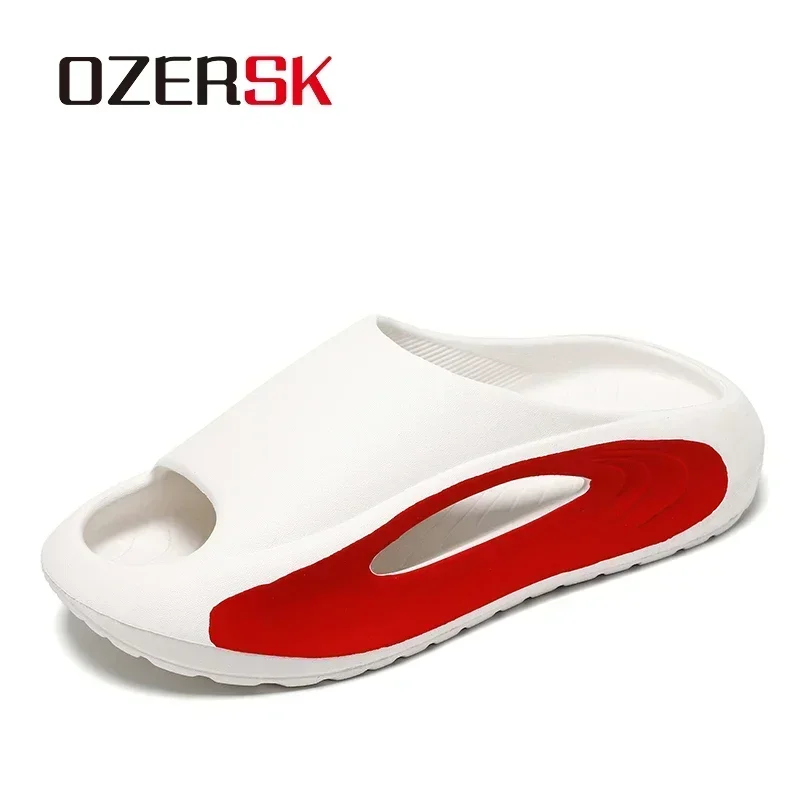 

OZERSK/Новые парные тапочки, женская обувь с китовыми отверстиями, Нескользящие модные мягкие удобные пляжные мужские тапочки из ЭВА на толстой подошве