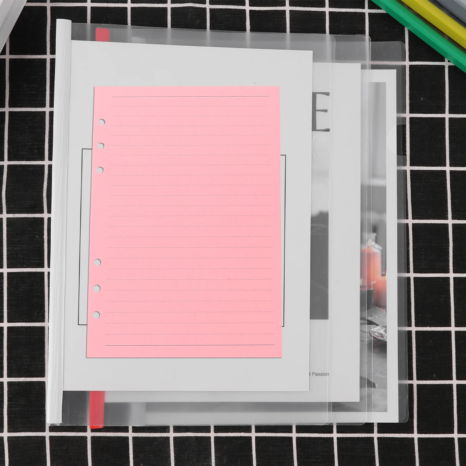 A5 6 فتحات لكمات 100 ورقة 5 ألوان مبطنة ورق إعادة تعبئة أوراق فضفاضة لإدراج مخطط دفتر الملاحظات #2