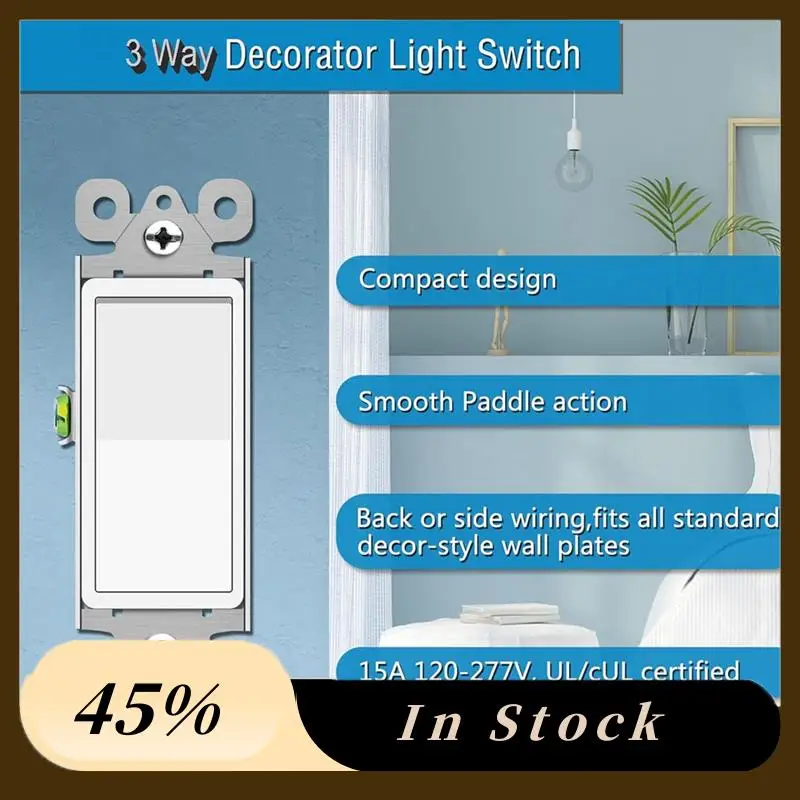 

3-позиционный выключатель света, белый, 4 шт., трехпозиционный переключатель, кулисный переключатель 15 А, 120/277 В, кулисный переключатель включения/выключения, простой в использовании