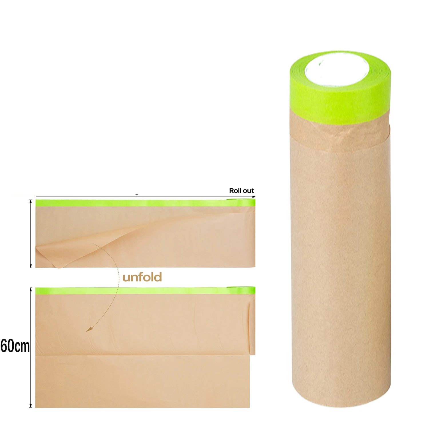 Vorgeklebtes Abdeckpapier für die Wandbehandlung, Abdeckung für Malerei, Sprühmaskierung, Schutzpapier, Auto-Schönheitsfarbe, Abdeckung, Bastelpapier