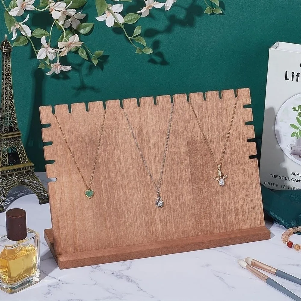

Wood Jewelry Necklace Display Stand Long Hand Bangle Bracelet Wooden Necklace Display Rack Storage Ornaments Jewelry Holder Lady