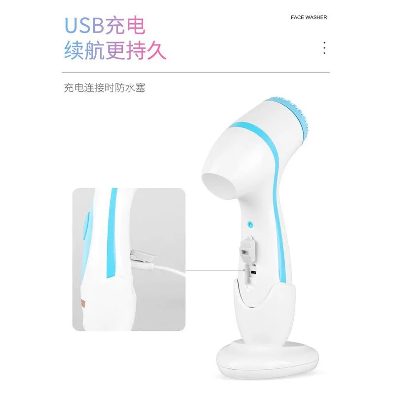 Elektrische gezichtsreiniger, huishoudelijke reinigingsborstel, akoestische golf elektrische gezichtsreiniger, waterdichte, zachte, diepe poriënmassage
