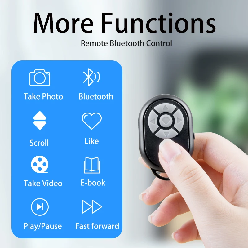 Télécommande universelle Bluetooth pour téléphone portable, caméra, contrôleur vidéo, iPhone, Android, tournage de pages de films Tiktok